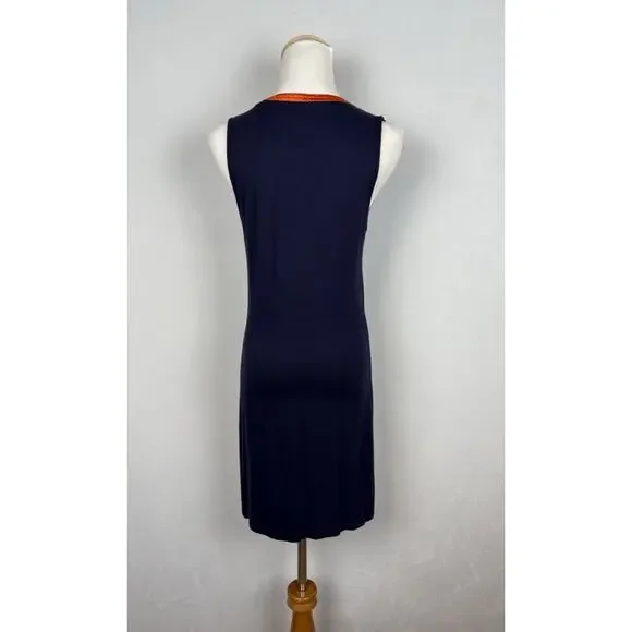 Christian Lacroix Bazar Floral Embroidered Dress M Blue Sleeveless Designer Y2K - Picture 4 of 9